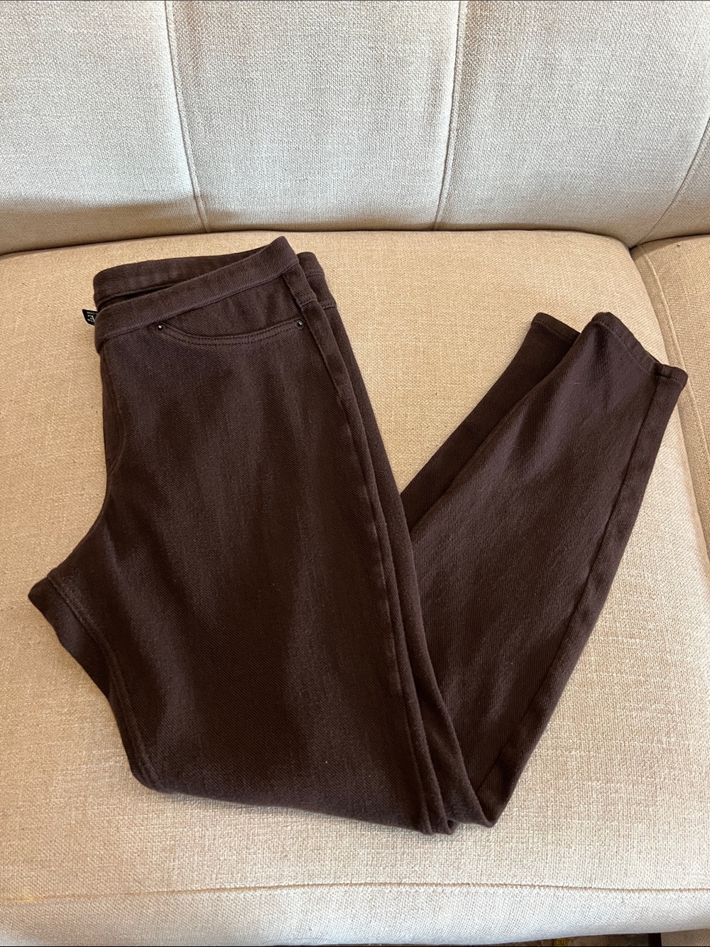Women’s HUE Jeggings Dark Brown Slim Stretch Jeggings Size Large